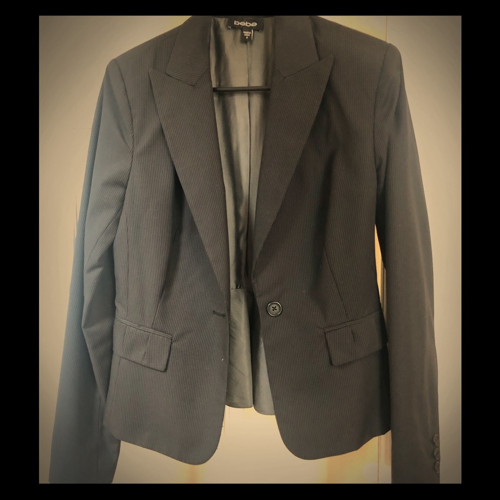 Black pinstripe blazer